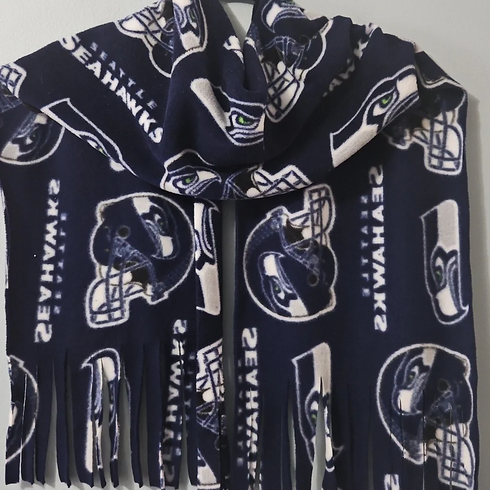 Seattle Seahawks Navy Blue Blanket Style Scarf 11.5x60